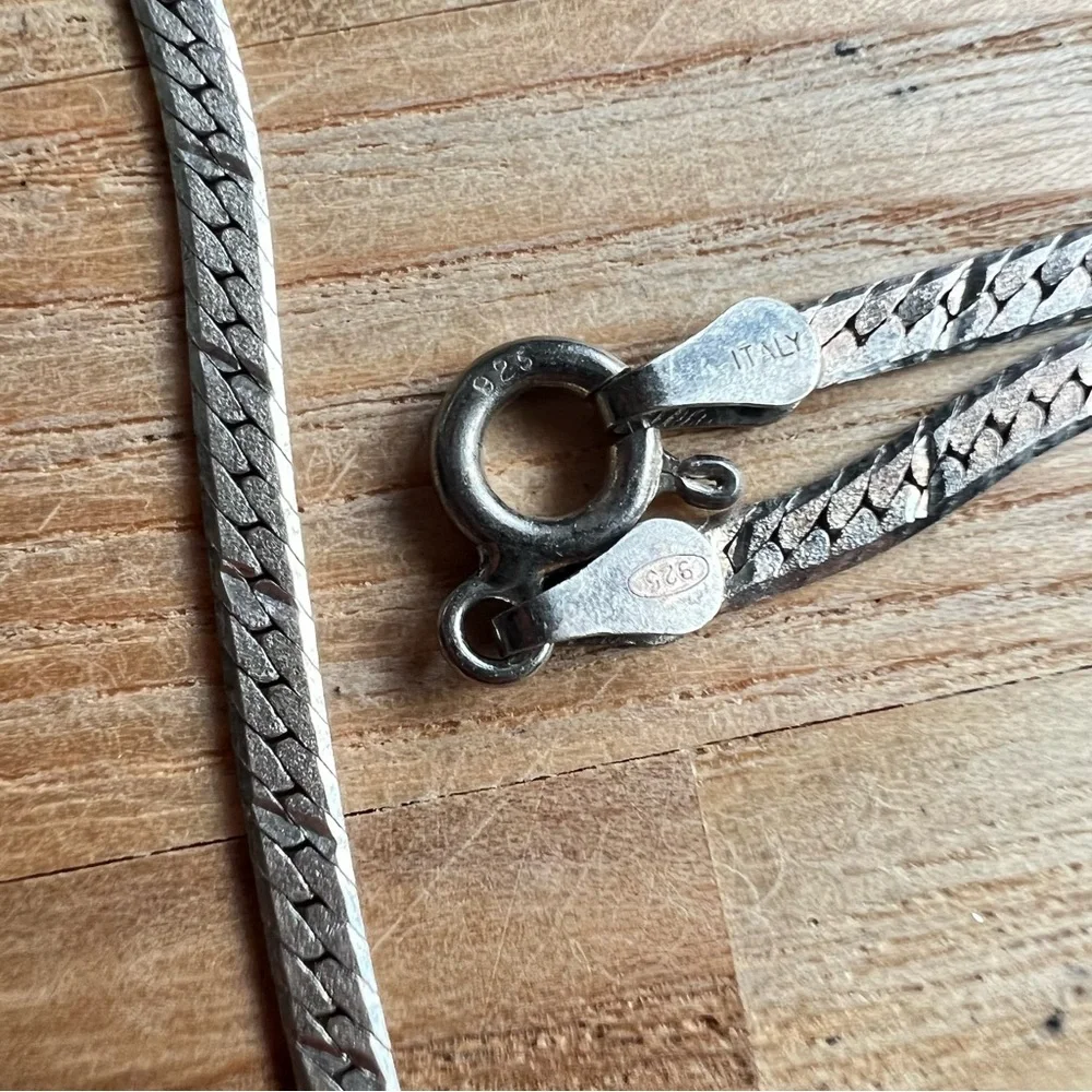 Vintage 925 Sterling silver chain necklace